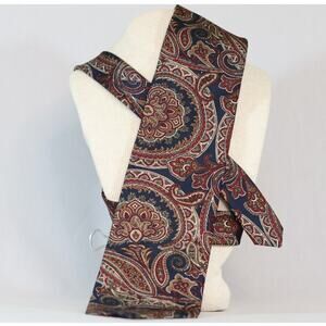 Christian Dior Neck Tie Blue Burgundy And Gold  Paisley